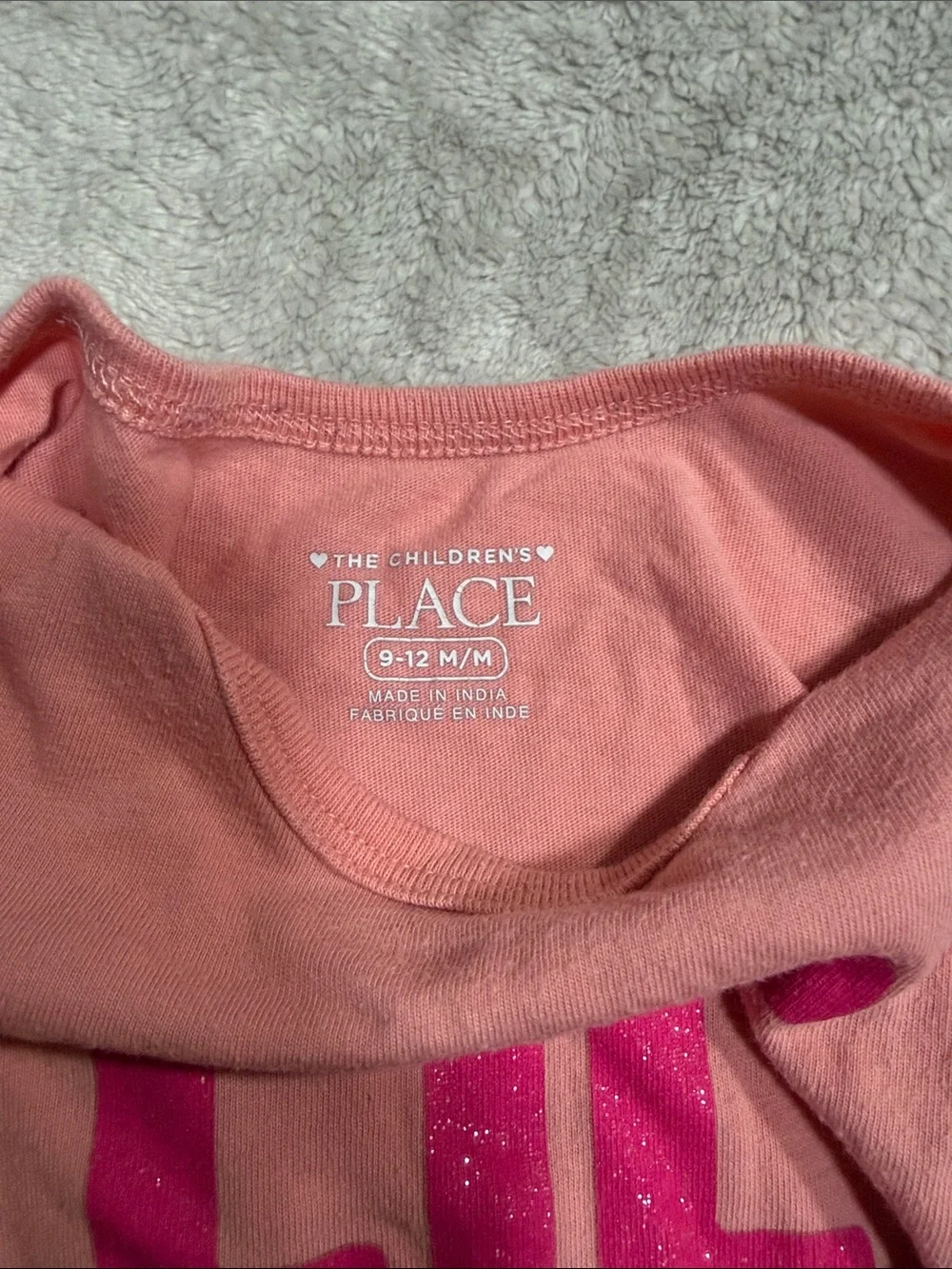 The Children's Place Pink Short-Sleeve 'Lil Sis' Glitter One-Piece